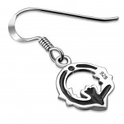 Plain Silver Claddagh Dangle Earrings, ep262h